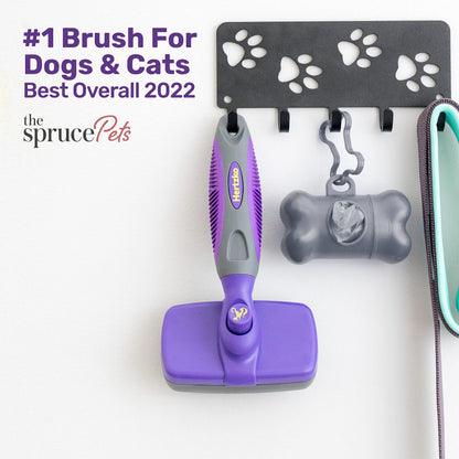 Hertzko Dog & Cat Brush, Dog Brush for Shedding, Cat & Dog Grooming, Self Cleaning