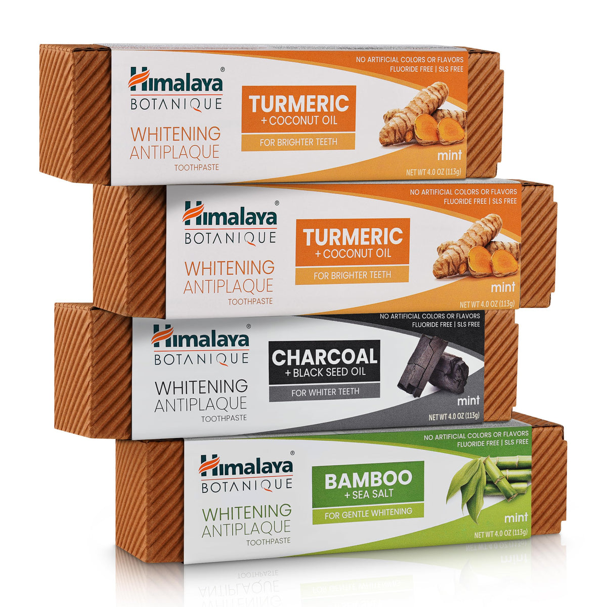 Himalaya Botanique Whitening Antiplaque Charcoal Toothpaste, 4 oz, 2 Pack