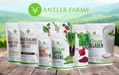 Antler Farms NZ Whey Protein Isolate & Collagen Powder Bundle | Grass Fed Whey Protein Powder and Hydrolyzed Collagen Peptides Bundle, Cold Processed, Pure and Clean, 2 lbs