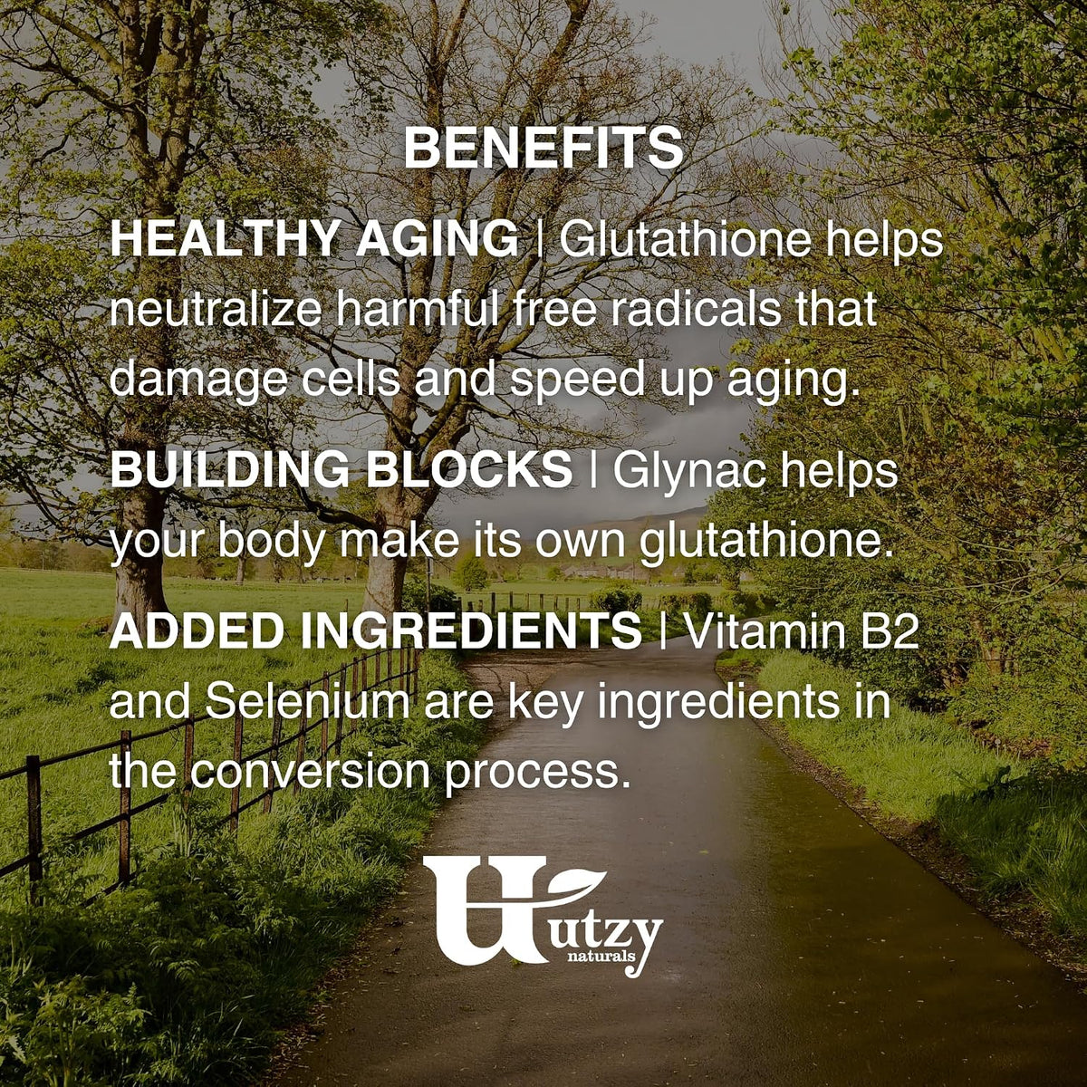 Utzy Naturals High Dose GlyNAC+ Supplement | 90 Capsules