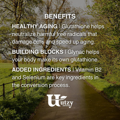 Utzy Naturals High Dose GlyNAC+ Supplement | 90 Capsules