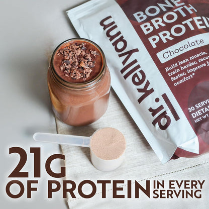 Bundle of Dr. Kellyann Keto Bone Broth Protein Powder - Chocolate (1), Vanilla (1)