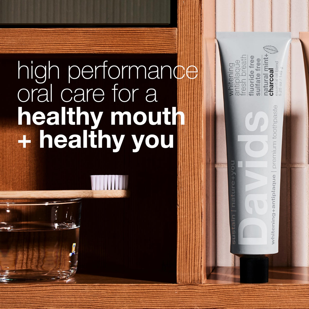 Davids Fluoride Free Toothpaste Teeth Whitening SLS Free Peppermint 5.25oz
