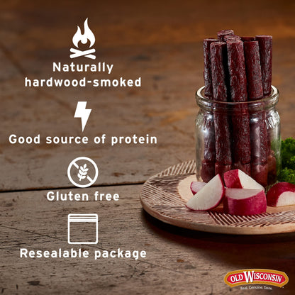 Old Wisconsin Turkey Sausage Snack Sticks, Naturally Smoked, Ready to Eat, High Protein