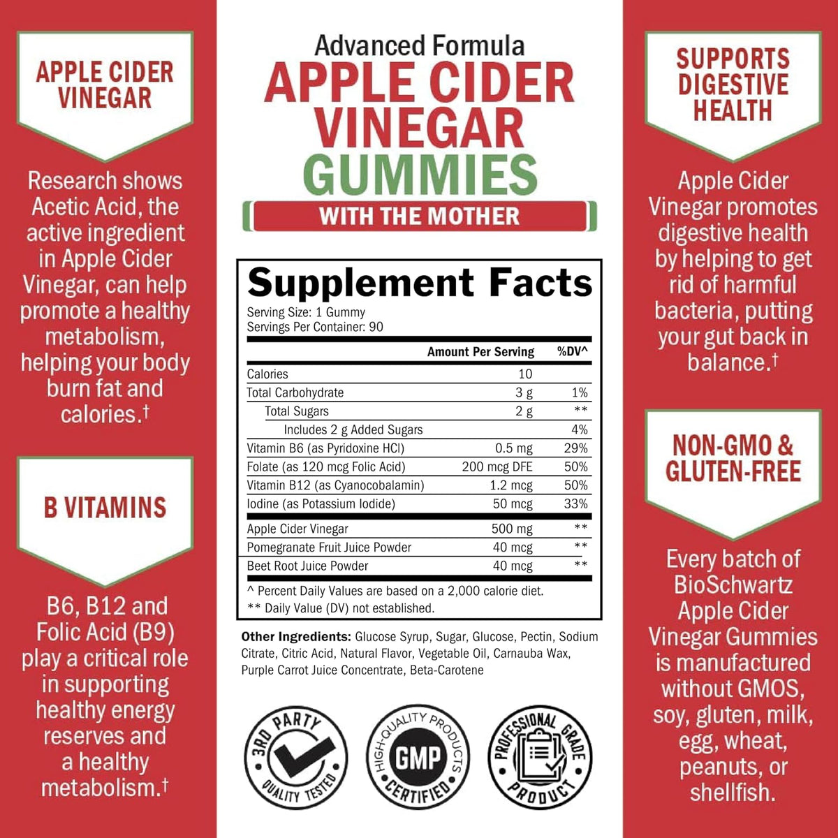 Apple Cider Vinegar Gummies for Weight Loss - ACV Gummies with The Mother