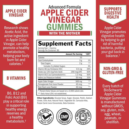 Apple Cider Vinegar Gummies for Weight Loss - ACV Gummies with The Mother