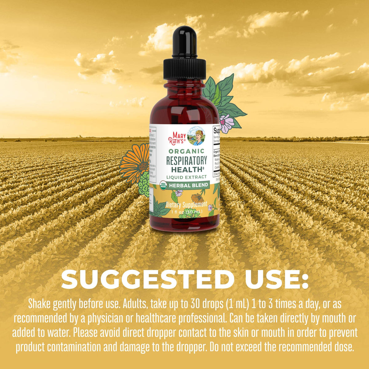 MaryRuth's | USDA Organic Respiratory Health Herbal Supplement Extract
