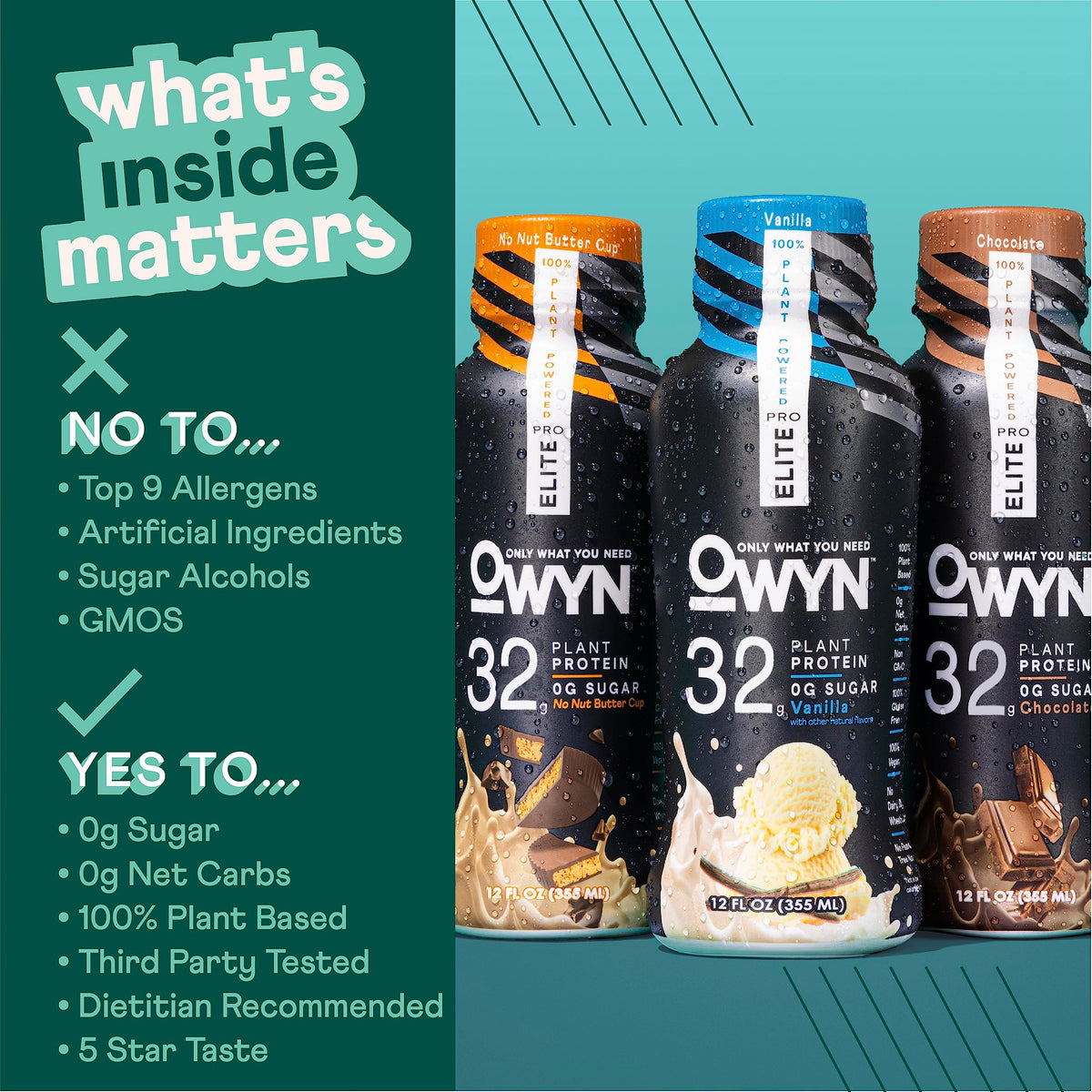 OWYN Only What You Need Pro Elite Vegan High Protein Keto Shake, 32g Protein, 9 Amino