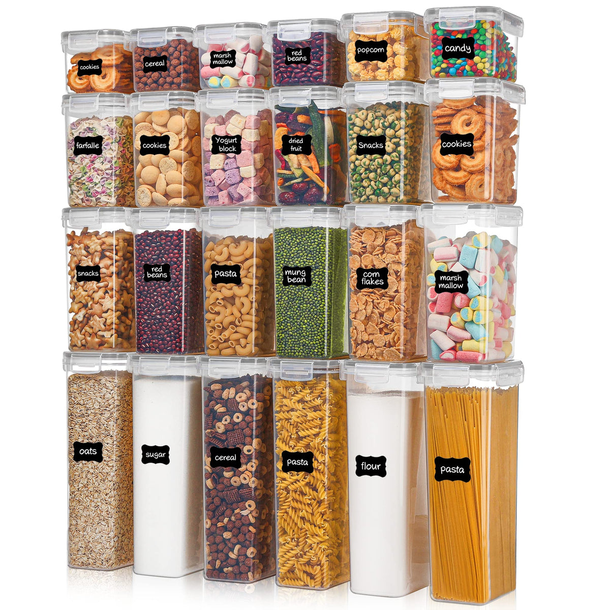 Vtopmart Airtight Food Storage Containers with Lids, 24 pcs Plastic Kitchen and Pantry 