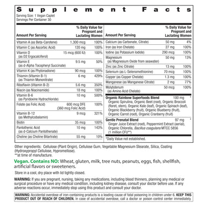 Rainbow Light Prenatal Multivitamin One + for Women | 60 Caplets | Essential Nutrition for Mom & Baby | Real Food Nutrients | Prenatal Botanical & Probiotic Blend | Essential Nutrition for Mom & Baby | Real Food Nutrients | Prenatal Botanical & Probiotic