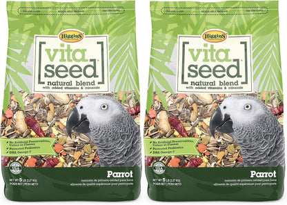 Higgins 2 Pack of Vita Seed Natural Blend Parrot Food, 5 Pounds Each