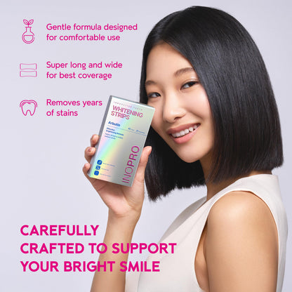 InoPro Green Teeth Whitening Strips - Peroxide Free Whitening Strips - Whitening Without The Harm - Deep Stains Removal - Sensitivity Free - 14 Treatments, 28 Strips, 28 Count (Pack of 1)