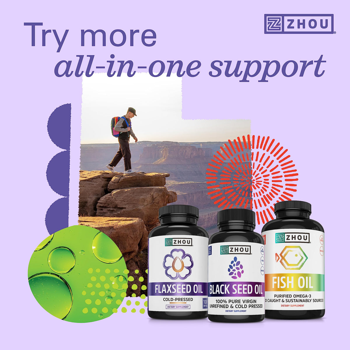 Zhou Organic Black Seed Oil | 100% Virgin Cold Pressed Omega 3 6 9 | Super Antioxidant
