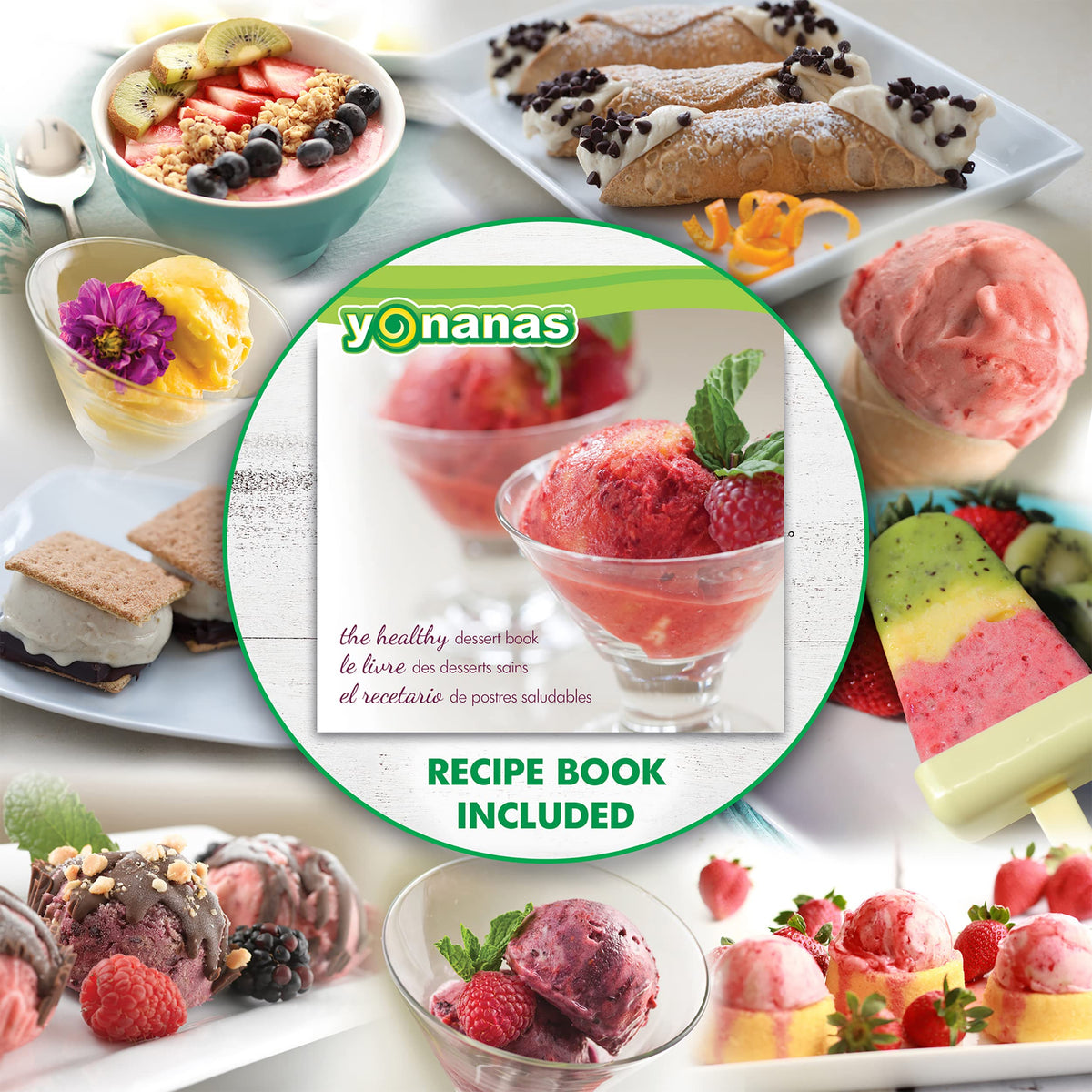 Yonanas 902 Classic Vegan, Dairy-Free Frozen Fruit Soft Serve Maker, Includes 36 Recipes
