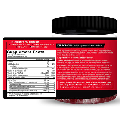 Force Factor LeanFire Thermo Gummies with B12 Vitamins, Caffeine, & Green Coffee Bean
