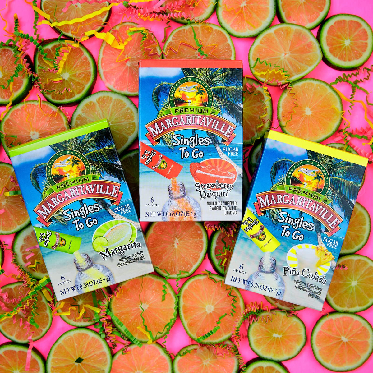Margaritaville Singles To Go Drink Mix, Non-Alcoholic Powder Sticks (Pina Colada)