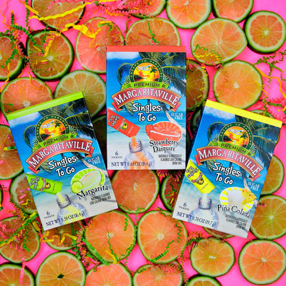 Margaritaville Singles To Go Drink Mix, Non-Alcoholic Powder Sticks (Pina Colada)