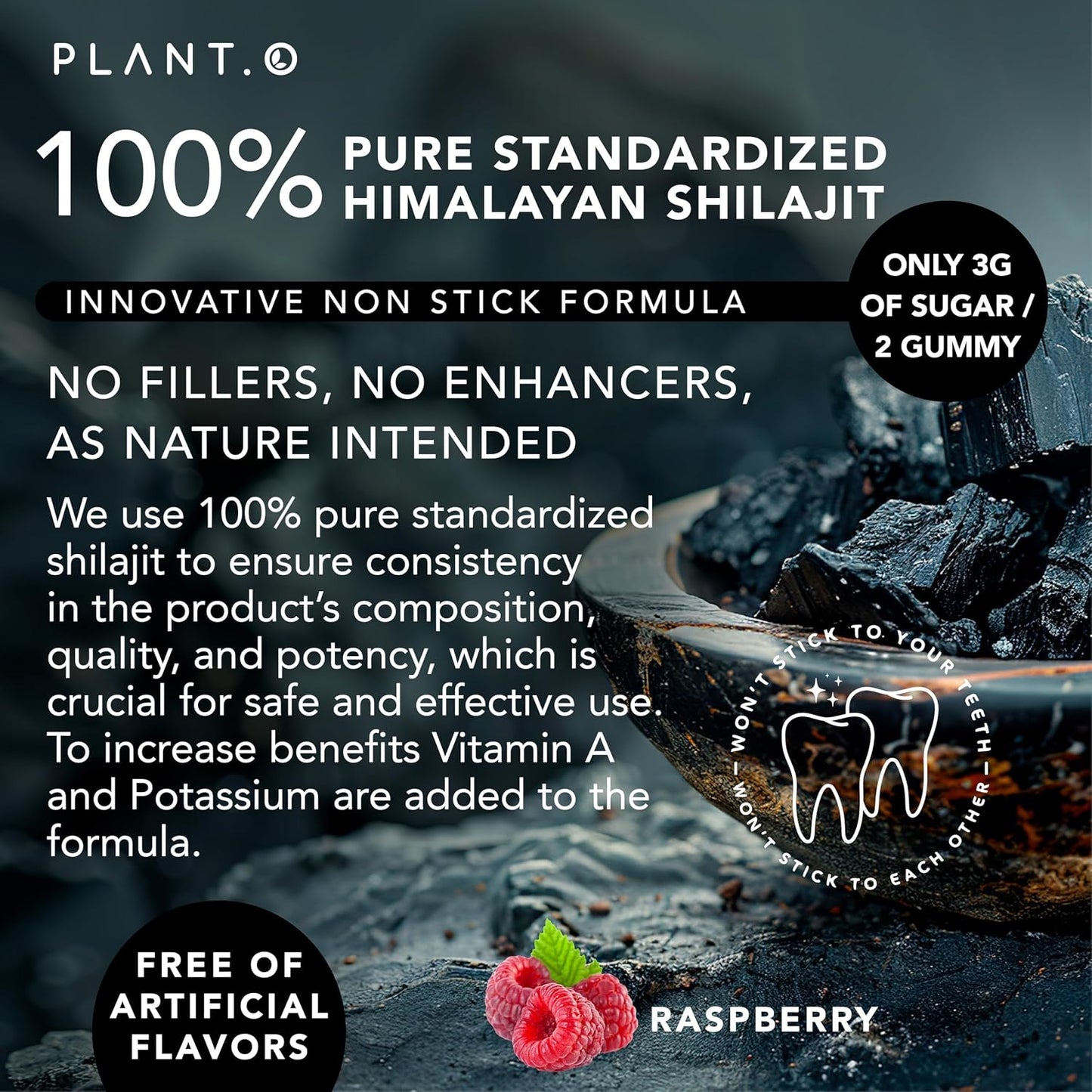 Shilajit Gummies for Men & Women | 5000mg Extra Stength Pure Himalayan Extract 100% Natural Raspberry Flavor | 85+ Trace Minerals & Fulvic Acid to Enhance Energy and Immune Support, 60 Ct