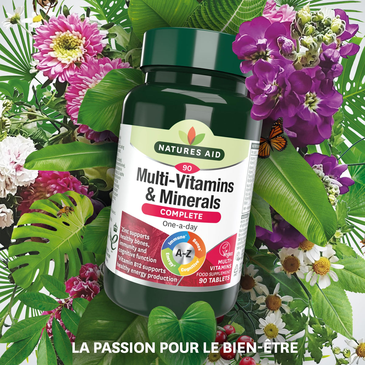 Natures Aid Multivitamins and Minerals, 90 Count (Pack of 1), (Packing may vary)