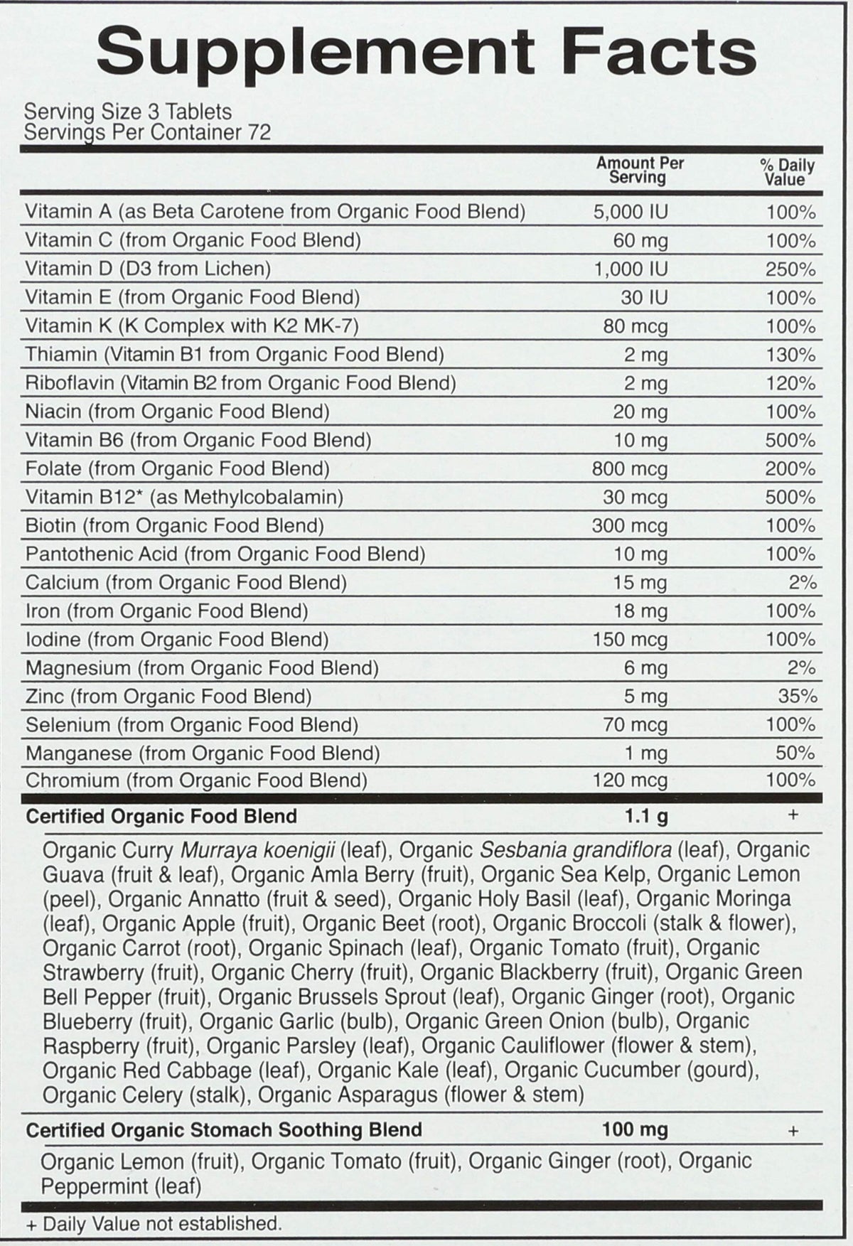 Garden of Life Organic Mykind Prenatal Multivitamin, 216 CT
