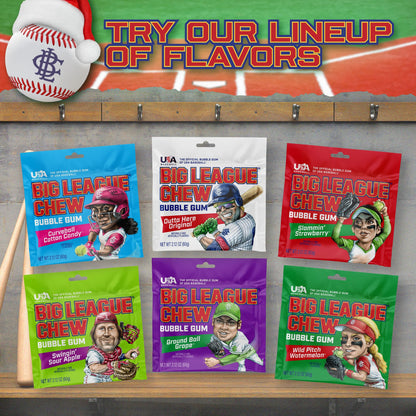Big League Chew Original - Chewing Bubble Gum Pack of 3, 2.12 oz