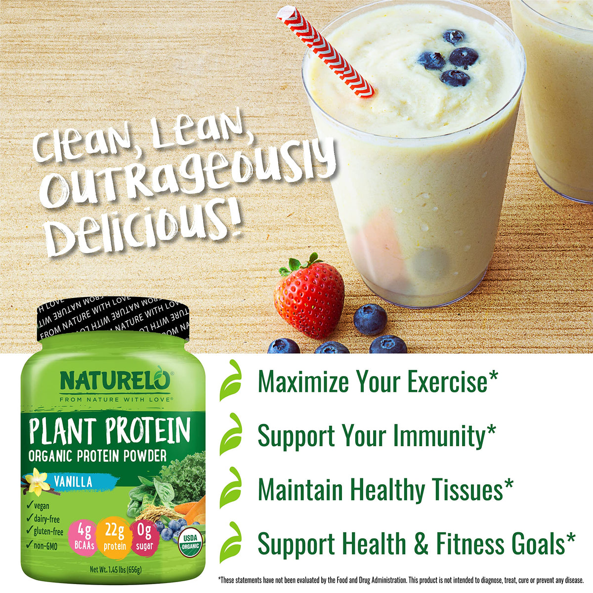 NATURELO Vegan Plant Protein Powder - Vanilla and Chocolate Bundle - 40 Servings