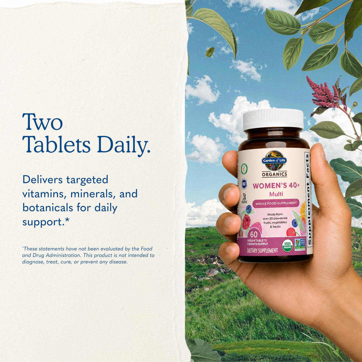 Garden of Life Organics Women 40+ Multivitamin, Vegan, 120 Tablets