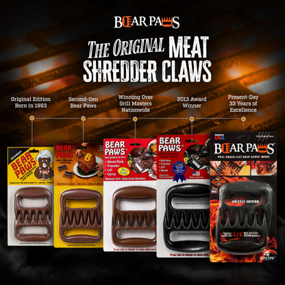 Bear Paws Meat Claws - The Original BBQ Meat Shredder Claws - Black