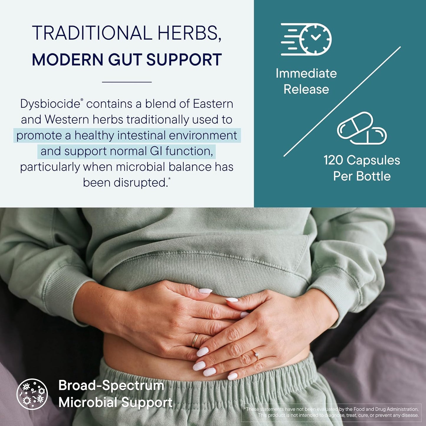 Biotics Research Dysbiocide Synergistic Botanical Blend Supports Normal Gut Health for Women & Men - Digestive Health Supplement - Supports Balanced Gut microbiome - 120 Capsules