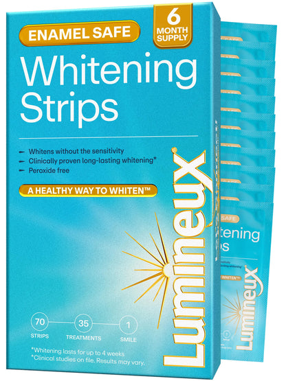 Lumineux Teeth Whitening Strips 9 Treatments – Peroxide Free - Enamel Safe for Whiter Teeth - Whitening Without The Sensitivity - Dentist Formulated and Certified Non-Toxic - Sensitivity Free