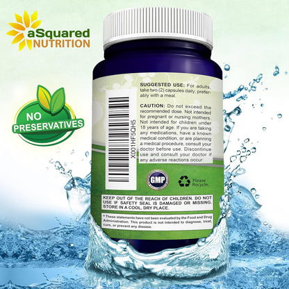 aSquared Nutrition Reduced Glutathione 500mg Per Serving Supplement -200 Capsules -L-Glutathione Antioxidant to Support Liver Health & Detox - Max Strength Powder Pills to Help Immune & Brain Function