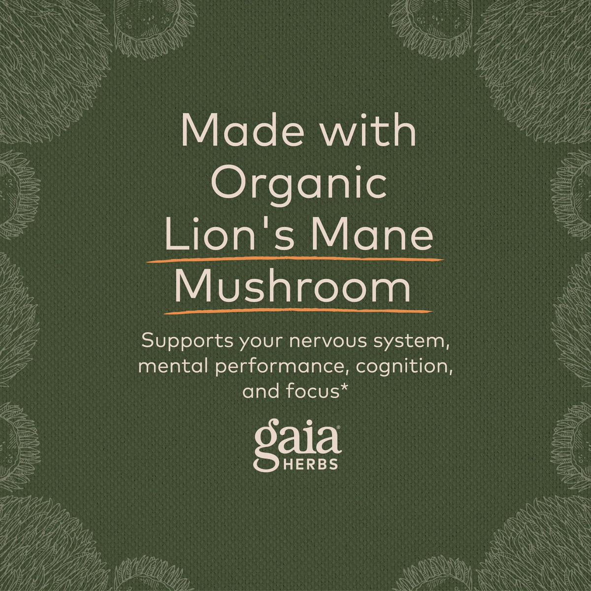 Gaia Herbs, Lions Mane Mushroom, 40 Count