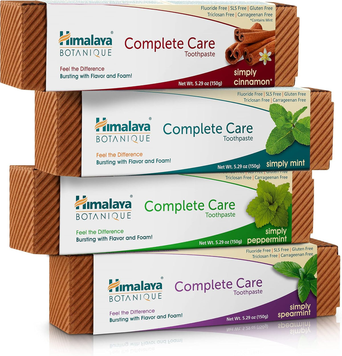 Himalaya Botanique Complete Care Toothpaste, Herbal Variety 4 Pack, 5.29 oz