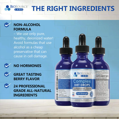 BioSource Labs Complex Diet Drops – Best Natural Weight Management Drops for Men and Women