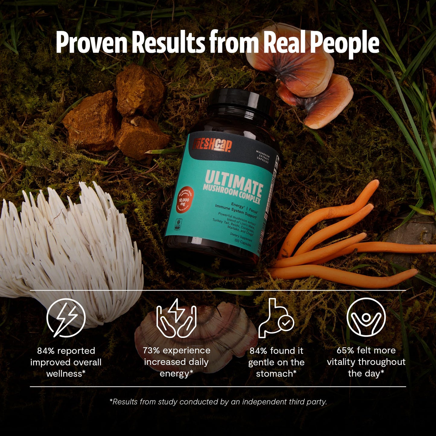 Premium Organic Mushroom Coffee – 12:1 Fruiting Body Extract – 29% Beta-Glucans – Smooth Tasting, 3rd-Party Tested for Clean Energy, No Jitters, Focus, Immune Support (15 Servings)