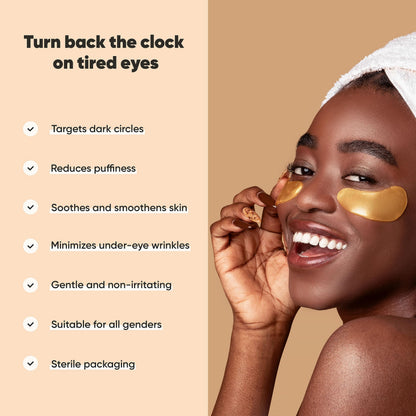 LE GUSHE Under Eye Mask & Under Eye Patches (20 Pairs) - Gold Eye Mask with Collagen