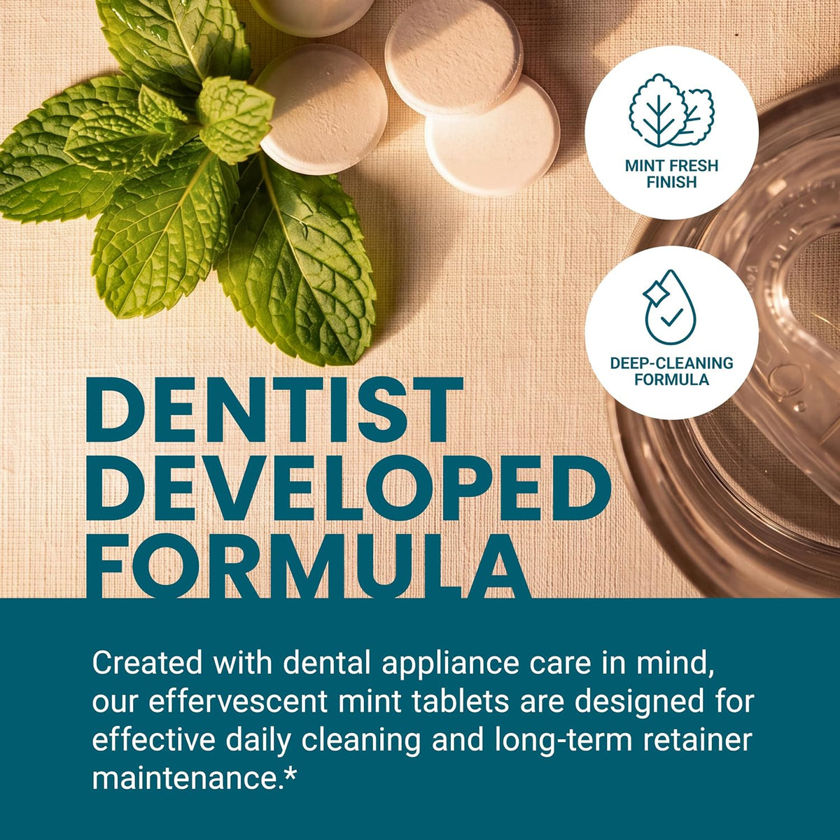 Retainer Cleaner Tablets, Denture Cleaner, Mint, 4 Month Supply by M3