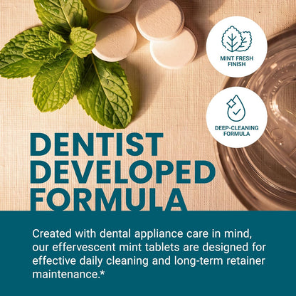 Retainer Cleaner Tablets, Denture Cleaner, Mint, 4 Month Supply by M3
