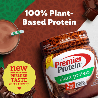 Premier Protein Powder Plant Protein, Chocolate, 25g Plant-Based Protein, 0g Sugar