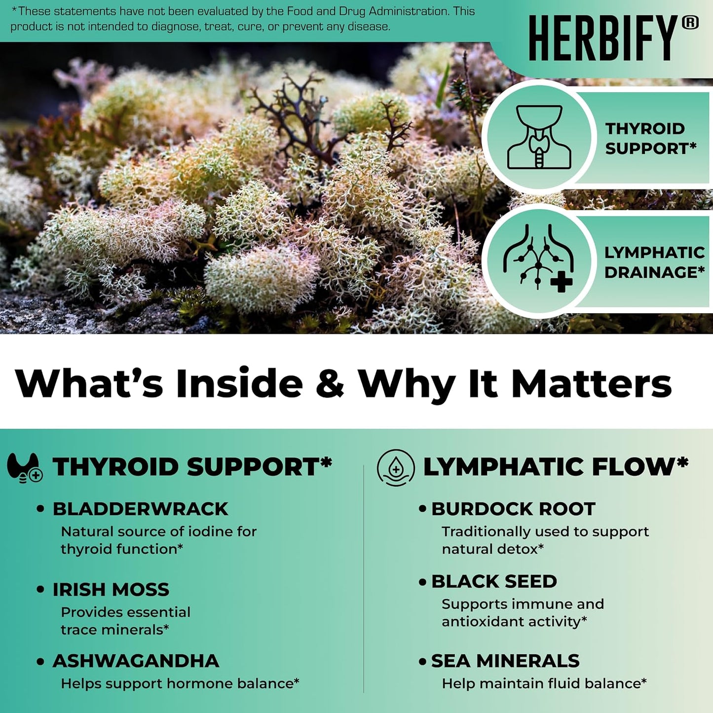 Thyroid Support Supplement with Sea Moss, Bladderwrack, Ashwagandha, Black Seed & Burdock Root - Natural Iodine for Healthy Thyroid Function, Energy & Metabolism - Grape Flavor, 2 Fl Oz, Made in USA