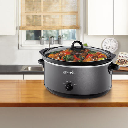Crock-Pot 7 Quart Oval Manual Slow Cooker, Stainless Steel (SCV700-S-BR) & 7 Quart