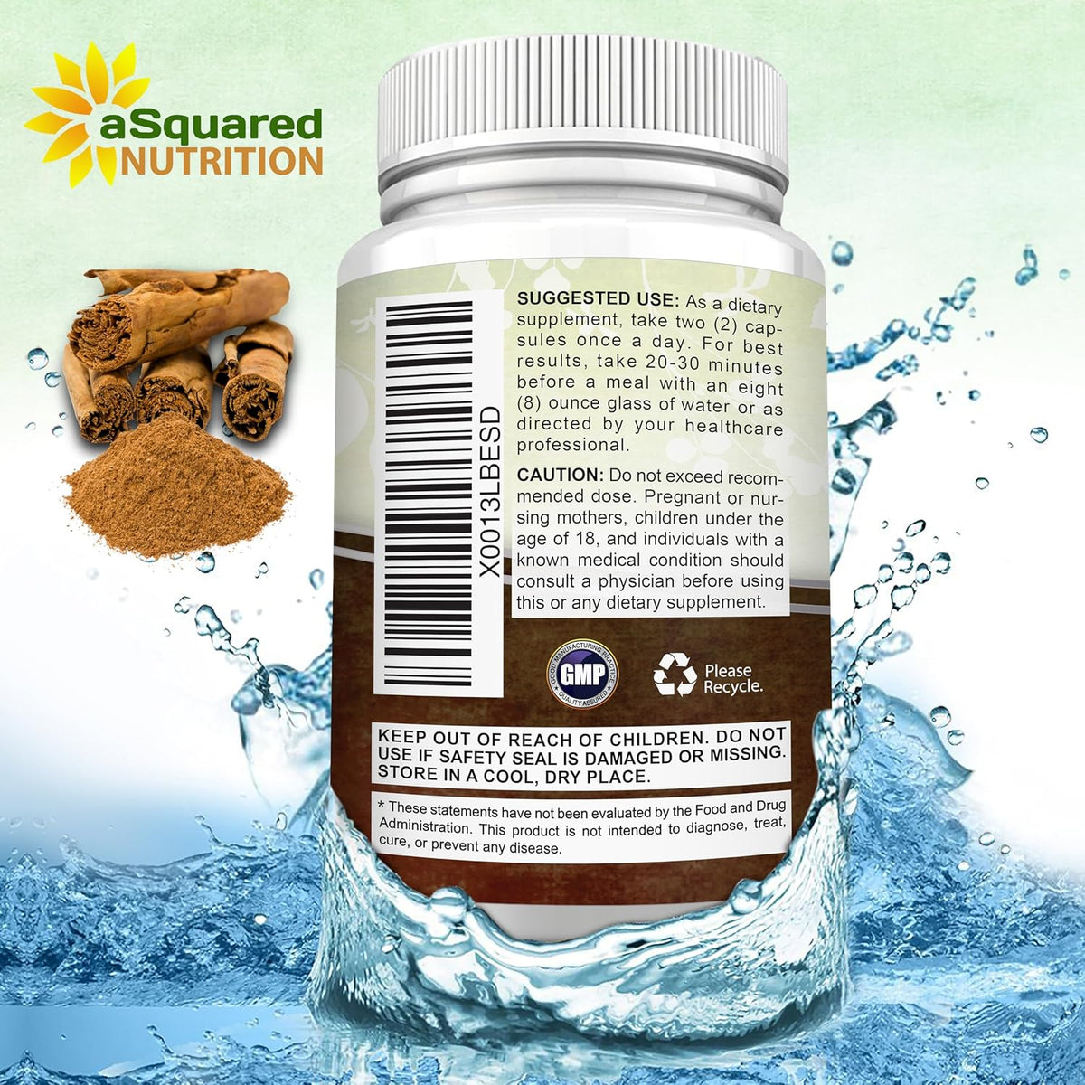 Natural Ceylon Cinnamon 1200mg Per Serving - 120 Capsules, True Cinnamon from Sri Lanka, Extract Supplement Pills Promotes Heart Health