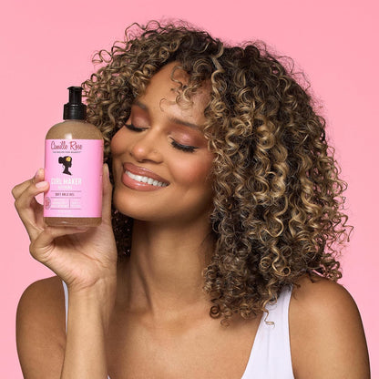 Camille Rose Curl Maker Defining Gel, Soft Hold – Textured, Curly Hair Moisture, Detangler, Frizz Control with Nourishing Botanicals, 12 Fl Oz