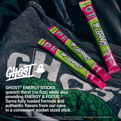 GHOST Sugar-Free Energy Drink Packets, Welch's Grape - 200mg of Natural Caffeine, Daily Vitamins & More, No Artificial Colors - Pre-Workout Energy Drink Mix - 24 On The Go Sticks
