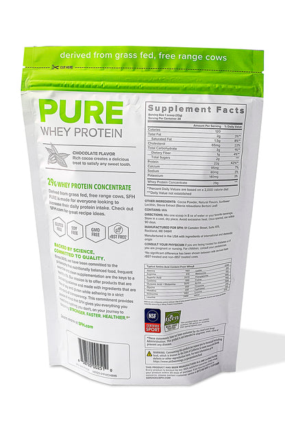 SFH Pure Whey Protein Powder (Chocolate) Best Tasting 100% Grass Fed Whey
