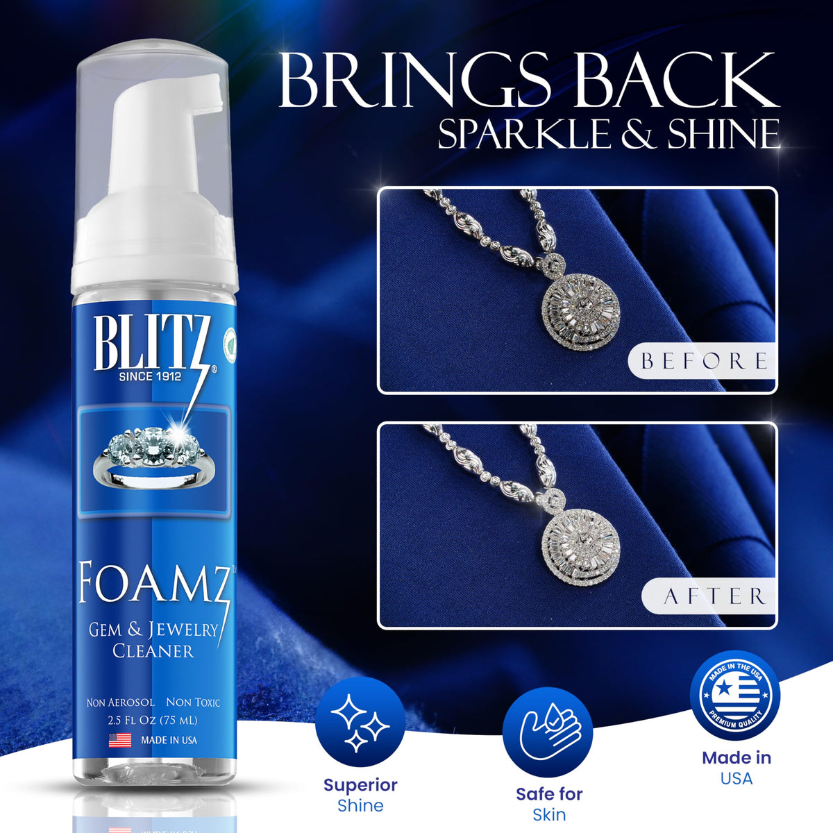 Blitz Gem & Jewelry Cleaner Concentrate Refill for Ultrasonic Machines 8 oz