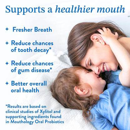 Mouthology Oral Probiotics for Mouth Bad Breath with Xylitol (210 Count Mints), Dental Probiotic, Mouth Probiotics Bad Breath Treatment and Gums