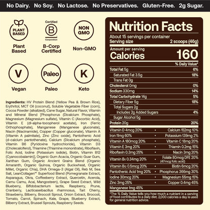 Happy Viking Cookies and Cream Plant Protein Powder, Created by Venus Williams, 20G