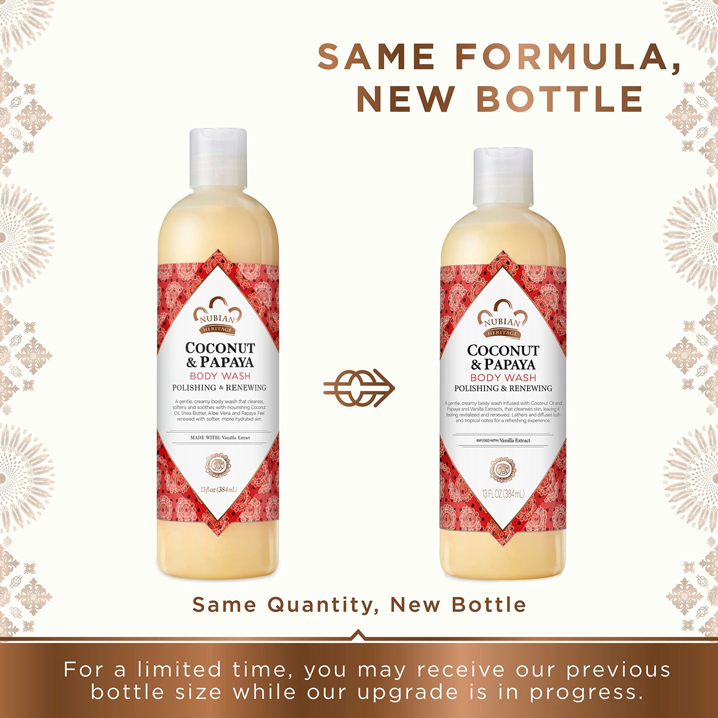 Nubian Heritage Body Wash Goats Milk and Chai Soothing & Hydrating Body Cleanser Made with Fair Trade Shea Butter, 13 oz