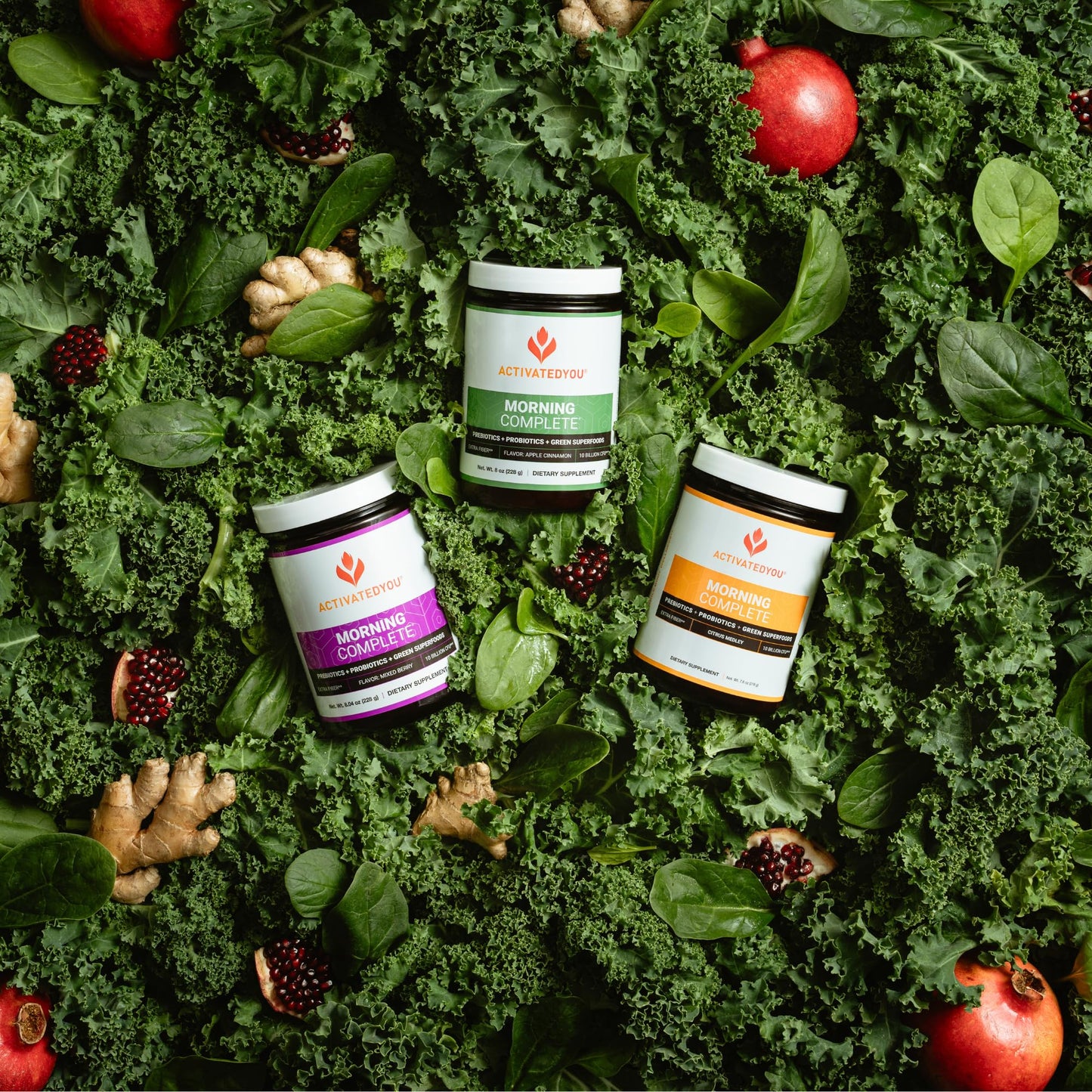 ACTIVATEDYOU Morning Complete Daily Wellness Greens Superfood Drink Mix for Gut Health w/Prebiotics, Probiotics, Antioxidants, Green Superfoods, 10 Billion CFUs, 30 Servings (Citrus)